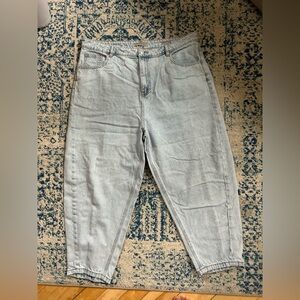 Poetry Light Wash Boyfriend Balloon High Rise Taper Jeans Size 18